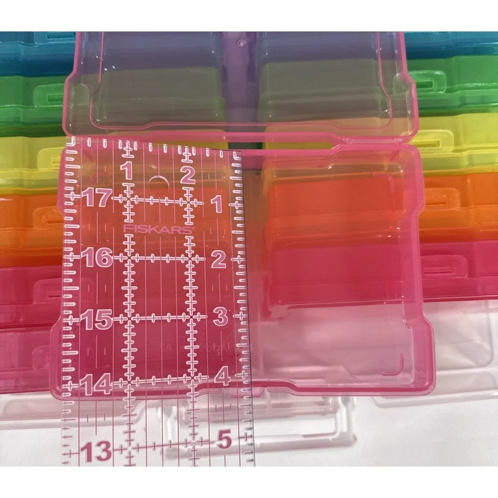 Simply Tidy Craft Storage Case 16 Inner Containers Rainbow Multicolored 4x6 Case